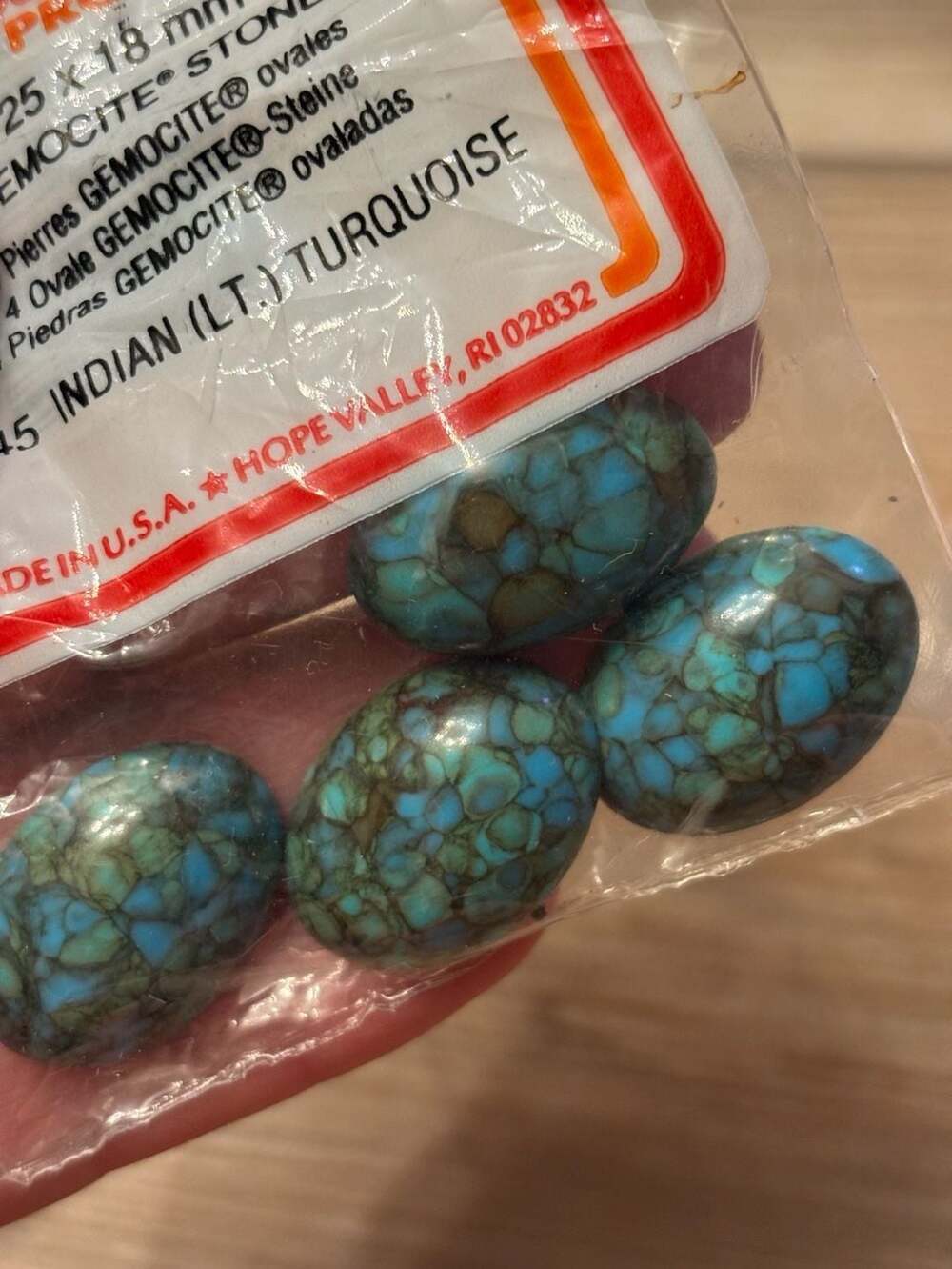 Indian Turquoise Oval Stones 515C and 516C Unopened Crafting Jewelry